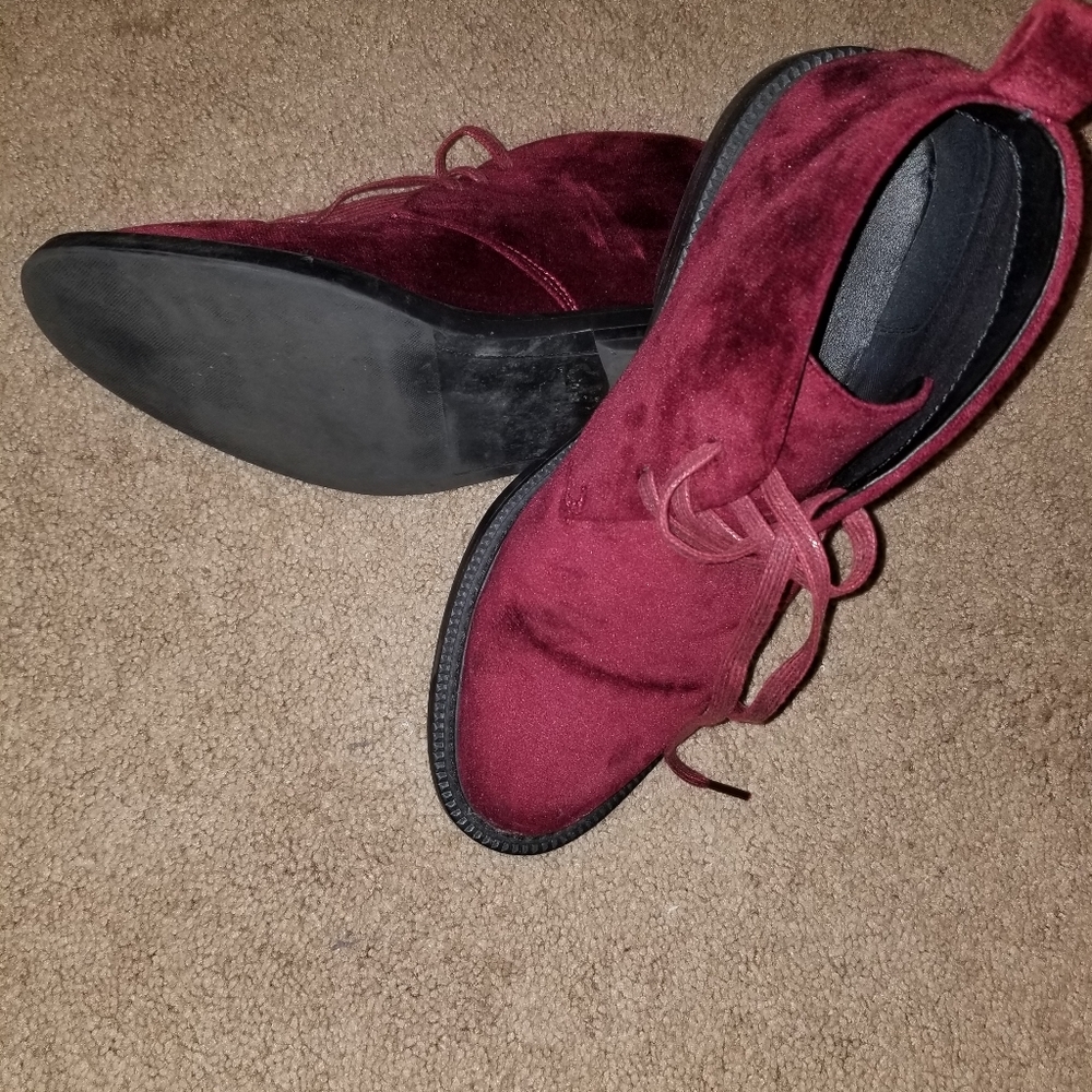 Red velvet boots